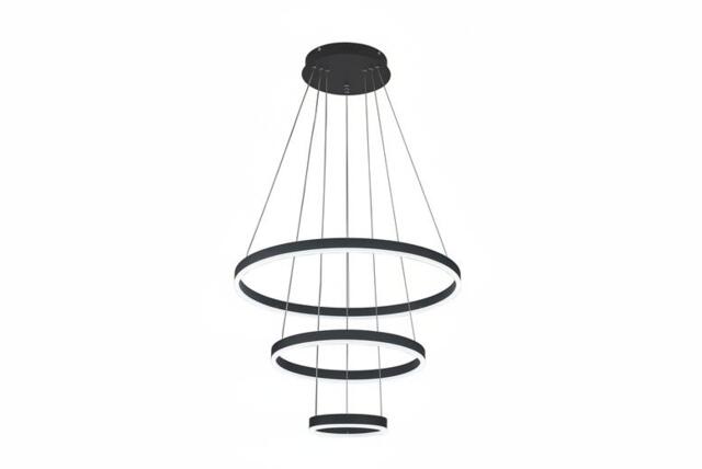 Modern 3-Ring LED Ceiling Light with Dimmable Remote - Adjustable Lighting & Contemporary Shape - image 1