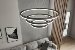 Modern 3-Ring LED Ceiling Light with Dimmable Remote - Adjustable Lighting & Contemporary Shape - thumbnail 7