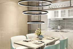 Modern 3-Ring LED Ceiling Light with Dimmable Remote - Adjustable Lighting & Contemporary Shape - thumbnail 2