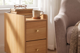 Bedside Table with Two Drawers - thumbnail 4