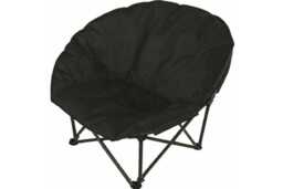 Deluxe Padded Folding Moon Chair - Black Polyester, Portable, 100kg Capacity, Outdoor/Indoor Seat - thumbnail 1