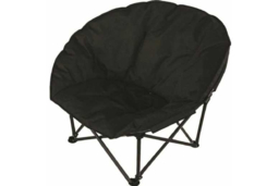 Deluxe Padded Folding Moon Chair - Black Polyester, Portable, 100kg Capacity, Outdoor/Indoor Seat - thumbnail 4