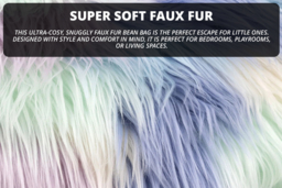 Kids' Faux Unicorn Fur Bean Bag Chair - thumbnail 7