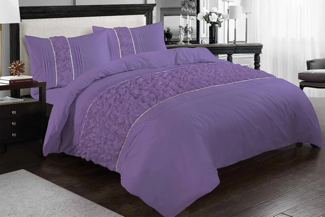 Luxury Embellished Diamond Ruffle Lace Bedding Set - Soft & Durable Polycotton - image 1