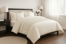 Luxury Embellished Diamond Ruffle Lace Bedding Set - Soft & Durable Polycotton - thumbnail 2