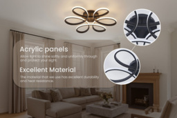 Nordic-Style Acrylic Petal LED Semi-Ceiling Light - thumbnail 3