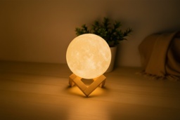 3D Moon Table Lamp - Dual Colour LED, USB Rechargeable, Modern Home Lighting - thumbnail 2
