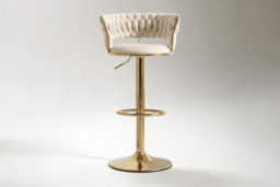 Adjustable Swivel Velvet Bar Stool with Supportive Backrest - thumbnail 3