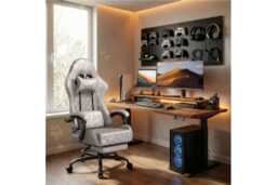 ECOFURNIX Ergonomic Office Chair with Lumbar Massage & Adjustable Features - Metal Frame, Scandinavian Style - thumbnail 1