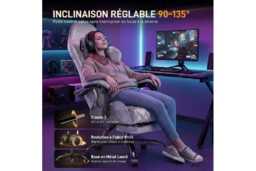 ECOFURNIX Ergonomic Office Chair with Lumbar Massage & Adjustable Features - Metal Frame, Scandinavian Style - thumbnail 4
