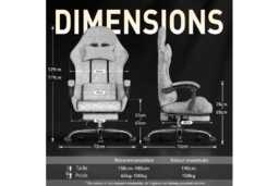 ECOFURNIX Ergonomic Office Chair with Lumbar Massage & Adjustable Features - Metal Frame, Scandinavian Style - thumbnail 3