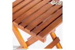 Folding Acacia Wood Outdoor Side Table - Lightweight, Foldable, Rustic Garden Furniture - thumbnail 4
