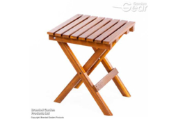 Folding Acacia Wood Outdoor Side Table - Lightweight, Foldable, Rustic Garden Furniture - thumbnail 6