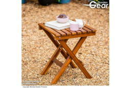 Folding Acacia Wood Outdoor Side Table - Lightweight, Foldable, Rustic Garden Furniture - thumbnail 7