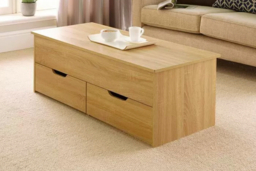 Bruges Storage Coffee Table - MDF Wood, Lift-Top, Drawers, Contemporary, 115cm - thumbnail 7