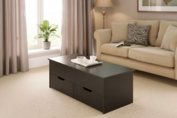 Bruges Storage Coffee Table - MDF Wood, Lift-Top, Drawers, Contemporary, 115cm - thumbnail 2