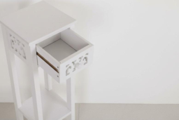 Chic French-Style Slim Accent White Console Table with Drawer - thumbnail 8