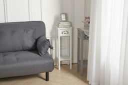 Chic French-Style Slim Accent White Console Table with Drawer - thumbnail 1