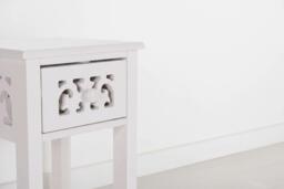 Chic French-Style Slim Accent White Console Table with Drawer - thumbnail 3