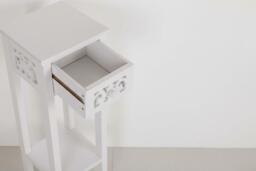 Chic French-Style Slim Accent White Console Table with Drawer - thumbnail 4