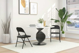 Set of 2 Faux Leather Cushioned Folding Chairs - Black, Steel Frame, 120kg Capacity, Space-Saving - thumbnail 8