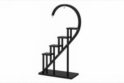 Curved 4-Tier Plant Stand for Elegant Display - Black