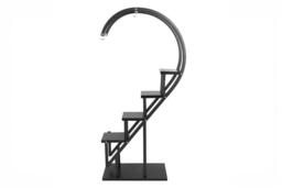 Curved 4-Tier Plant Stand for Elegant Display - Black - thumbnail 4