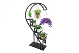 Curved 4-Tier Plant Stand for Elegant Display - Black - thumbnail 3