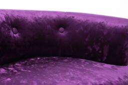 Purple Velvet Vanity Chair with Button-Tufted Backrest and Metal Studs - thumbnail 3
