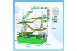 Hamster Cage for Small Pets - Portable Multi-Level Home, Easy Clean & Chew-Resistant, For Hamsters, Guinea Pigs, Gerbils - thumbnail 3