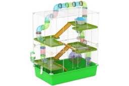Hamster Cage for Small Pets - Portable Multi-Level Home, Easy Clean & Chew-Resistant, For Hamsters, Guinea Pigs, Gerbils