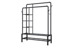 120Kg Capacity 4-In-1 Heavy-Duty Metal Clothes Rail With Side Shelves + Shoe Rack - 2 Colours! - thumbnail 7