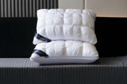 Luxury Cotton & Down Blend Quilted Pillow - Breathable Support, Six Colours, 48x74cm Modern Hotel Quality - thumbnail 2