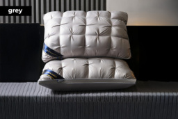 Luxury Cotton & Down Blend Quilted Pillow - Breathable Support, Six Colours, 48x74cm Modern Hotel Quality - thumbnail 3