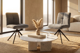 Set of 2 Plush Grey Teddy Fleece Dining Chairs - thumbnail 2