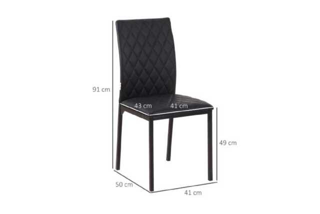 PRICE DROP! Chic Black Faux Leather Dining Chairs - Set of 4, Modern Padded Seating, Steel Legs - image 1