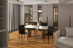 PRICE DROP! Chic Black Faux Leather Dining Chairs - Set of 4, Modern Padded Seating, Steel Legs - thumbnail 6