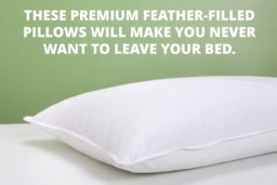 Luxury Duck Feather & Down Pillows - Extra Filled, Hypoallergenic, Machine Washable (2 Pack) - thumbnail 4