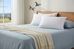 Luxury Duck Feather & Down Pillows - Extra Filled, Hypoallergenic, Machine Washable (2 Pack) - thumbnail 6