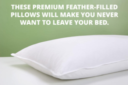 Luxury Duck Feather & Down Pillows - Extra Filled, Hypoallergenic, Machine Washable (2 Pack) - thumbnail 8