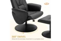 HOMCOM Ergonomic Faux Leather High Back Recliner Chair - Black, Adjustable, Modern Lounge Seating - thumbnail 4