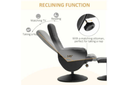 HOMCOM Ergonomic Faux Leather High Back Recliner Chair - Black, Adjustable, Modern Lounge Seating - thumbnail 7