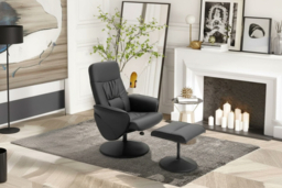 HOMCOM Ergonomic Faux Leather High Back Recliner Chair - Black, Adjustable, Modern Lounge Seating - thumbnail 6