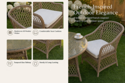 Provence Rattan Garden Set with Table, Cushions & Weather Cover - 3 Size Options - thumbnail 8