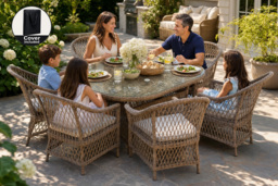 Provence Rattan Garden Set with Table, Cushions & Weather Cover - 3 Size Options - thumbnail 2