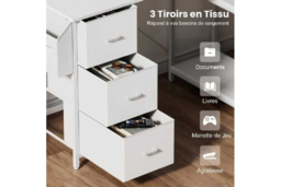 EcoFurnix Modern L-Shaped Corner Desk with Storage - White Metal, 120x78cm, Ergonomic, Easy-Clean - thumbnail 7