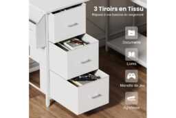EcoFurnix Modern L-Shaped Corner Desk with Storage - White Metal, 120x78cm, Ergonomic, Easy-Clean - thumbnail 3