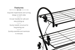 4-Tier S-Shape Metal Shoe Rack - Black - thumbnail 3