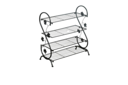 4-Tier S-Shape Metal Shoe Rack - Black - thumbnail 5