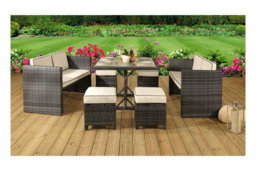 Haiti 7-Seater Rattan Garden Dining Set - Weatherproof Outdoor Cube Furniture - thumbnail 3